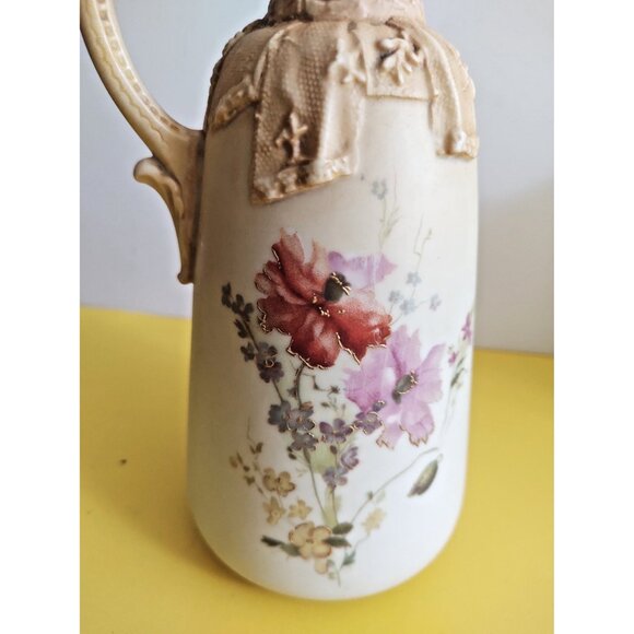 Antique Doulton Burslem England Ornate Raised Motif Pitcher 10 1/2" - 1890-1902 - Picture 2 of 16